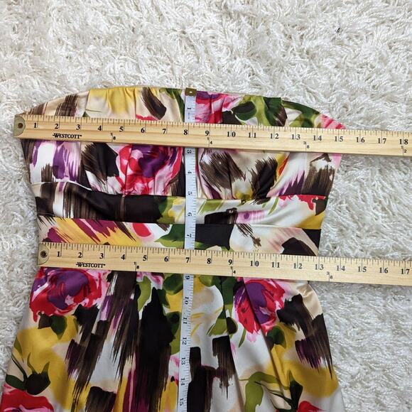 Y2K Floral Print Strapless Dress by Single Dress Pink Size Small - Picture 8 of 15